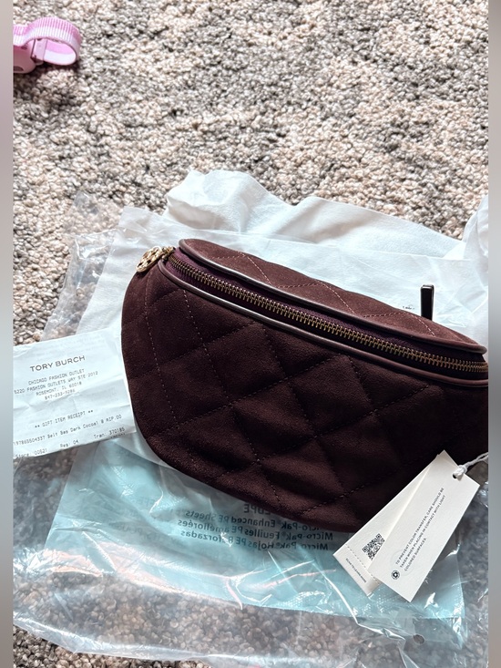 Tory Burch Handbags - Tory Burch Willa Suede Belt Bag/crossbody  in Dark Cocoa
